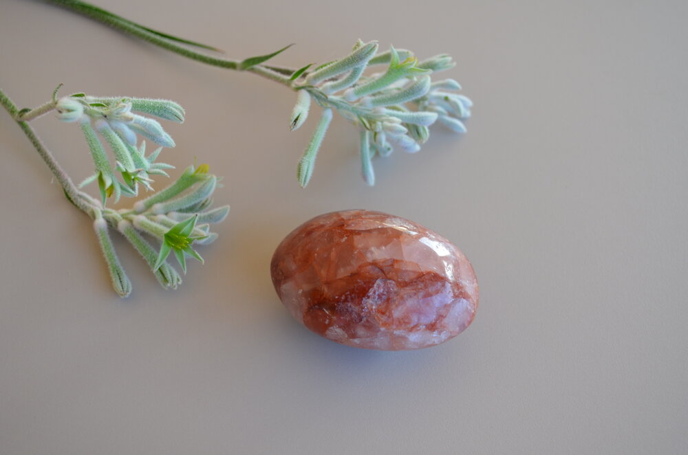 Fire Quartz Palm stone