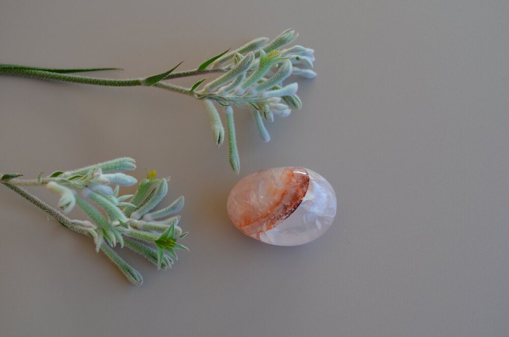 Fire Quartz Palm stone