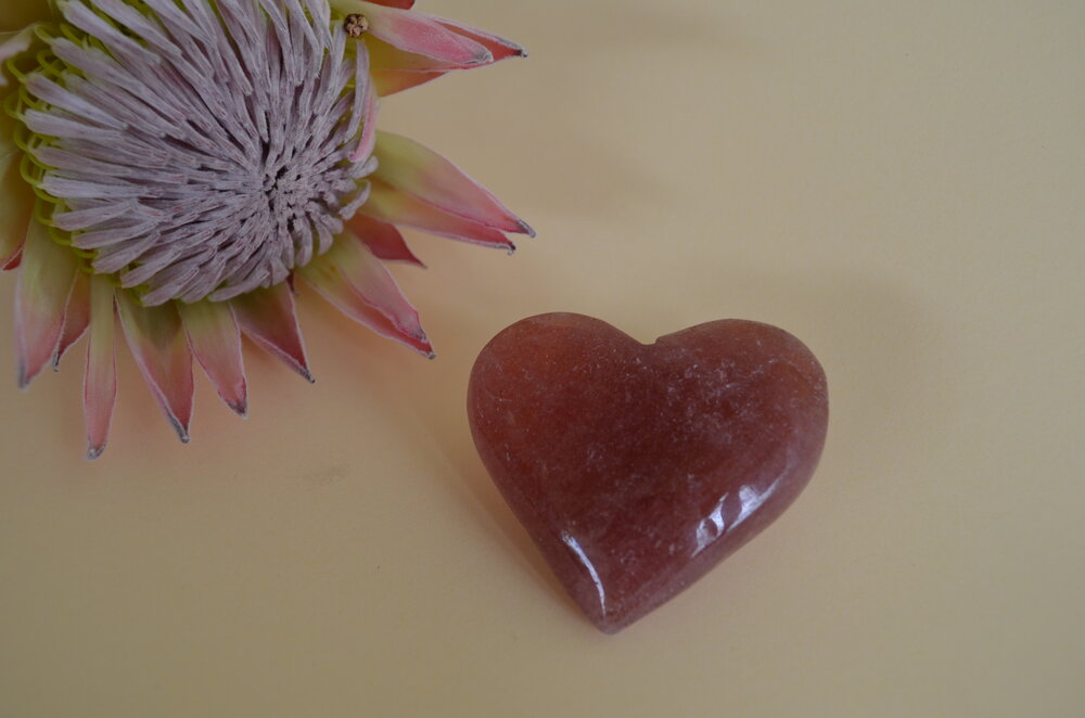 Strawberry quartz heart